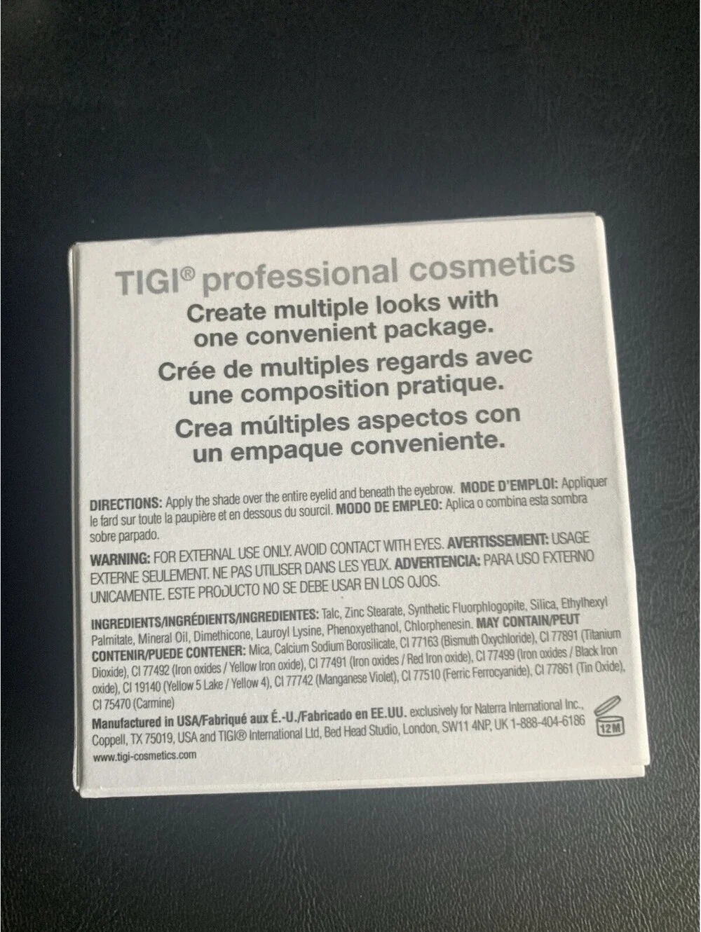 TIGI High Intensity Eyeshadow Posh Quad New in Box